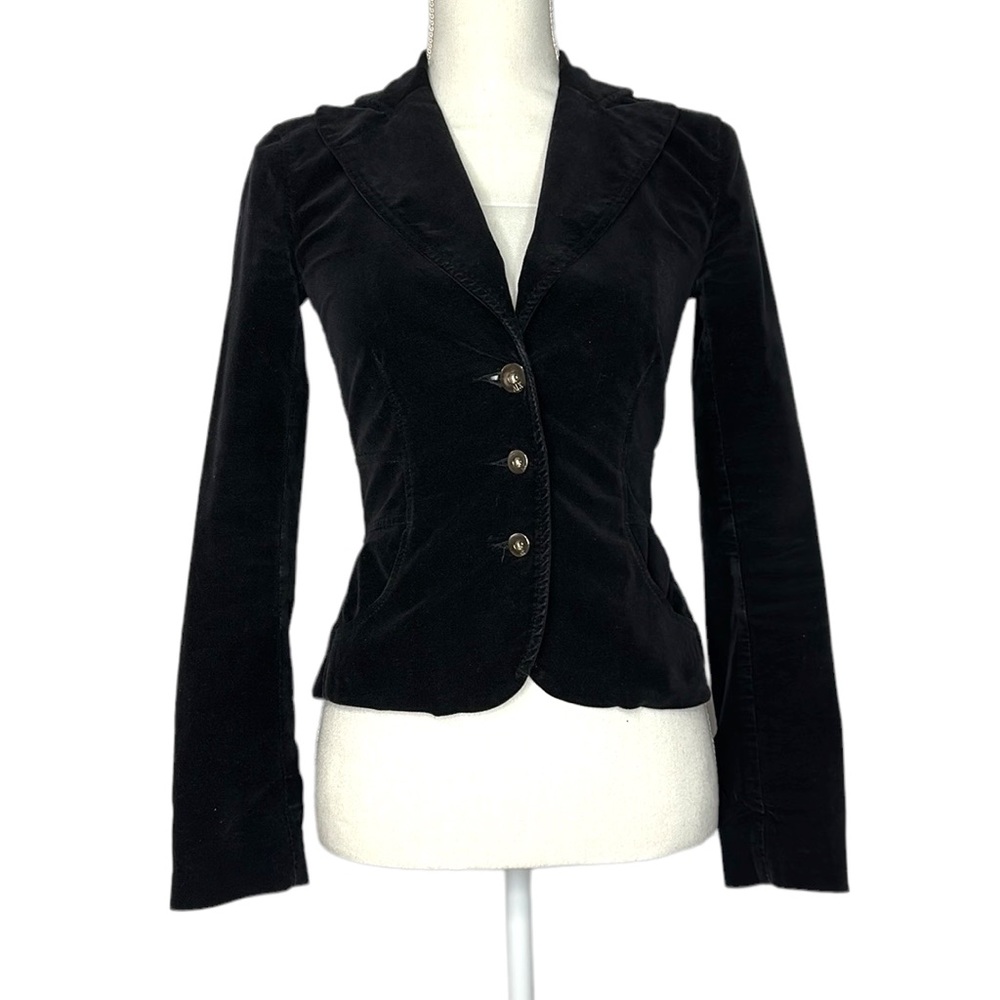 Armani Exchange Black Velvet Blazer Jacket
